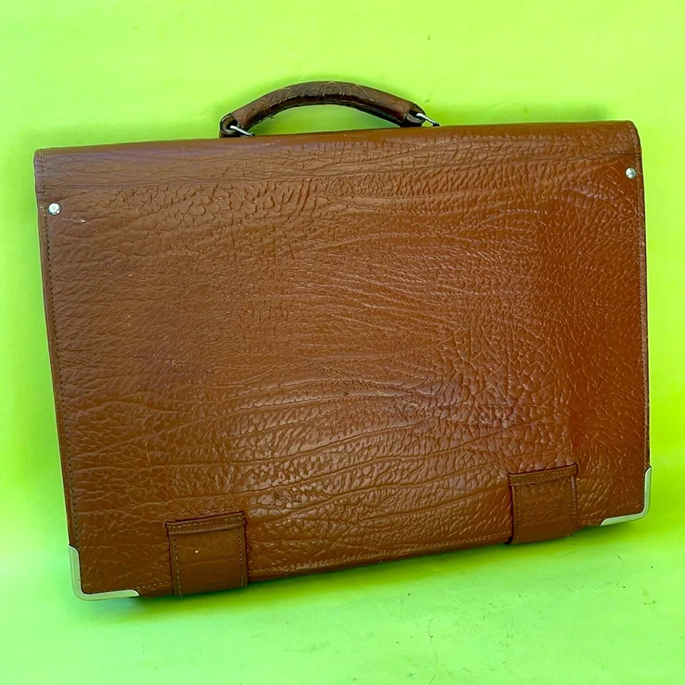 Vintage 70’s reddish brown/silver leather laptop case